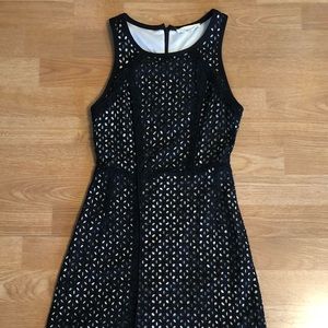 Black and white mini dress